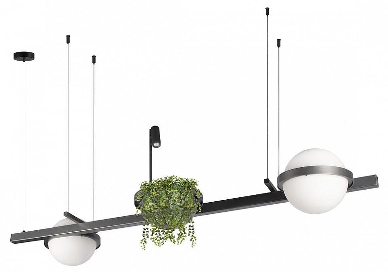 Подвесной светильник Loft it Jard1n 10121/D Dark grey цвет плафона/подвески Белый, цвет арматуры Антрацит