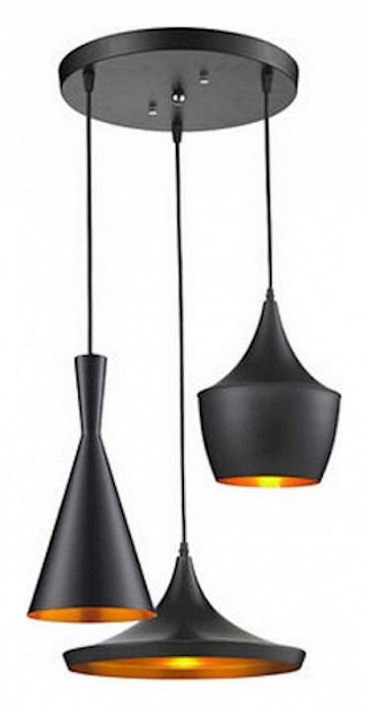 Подвесной светильник LUMINA DECO Foggi LDP 7712-3 BK цвет плафона/подвески Золото, Черный, цвет арматуры Черный