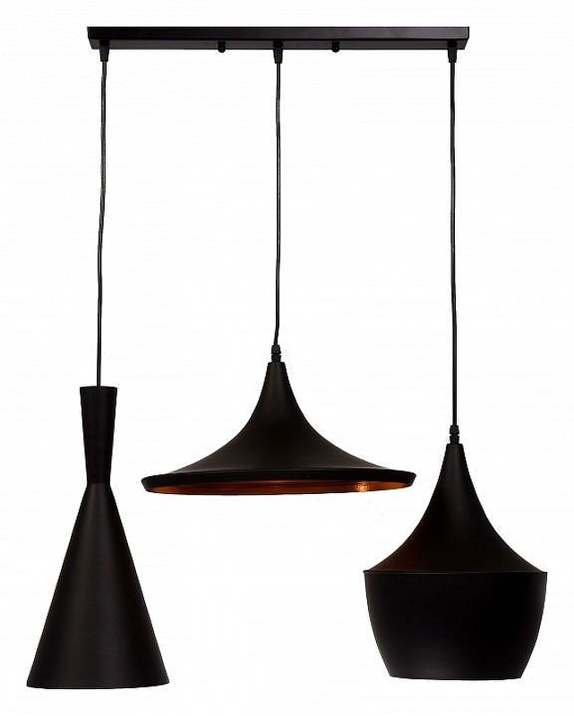 Подвесной светильник LUMINA DECO Foggi LDP 7712-3 PR BK цвет плафона/подвески Золото, Черный, цвет арматуры Черный