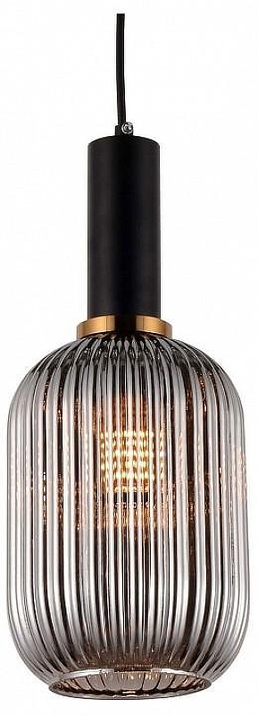 Подвесной светильник LUMINA DECO Rico LDP 1218-1 GY+BK цвет плафона/подвески Дымчатый, цвет арматуры Черный