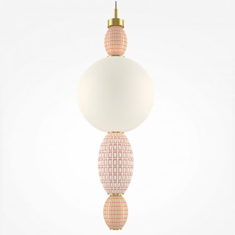 Подвесной светильник Maytoni Adore MOD297PL-L12BS3K цвет плафона/подвески Белый, Розовый, цвет арматуры Латунь