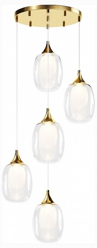 Подвесной светильник Maytoni Aura MOD016PL-05BS цвет плафона/подвески Белый, Прозрачный, цвет арматуры Латунь