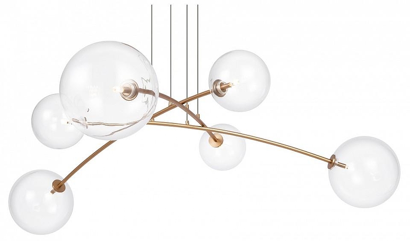 Подвесной светильник Maytoni Mood MOD172PL-06BS цвет плафона/подвески Прозрачный, цвет арматуры Латунь