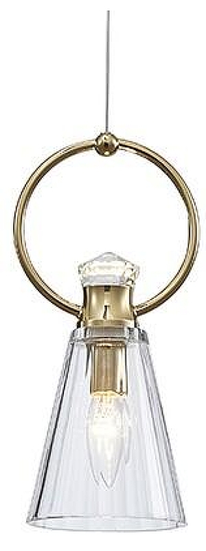 Подвесной светильник Newport 4730 4731/S gold цвет плафона/подвески Прозрачный, цвет арматуры Золото