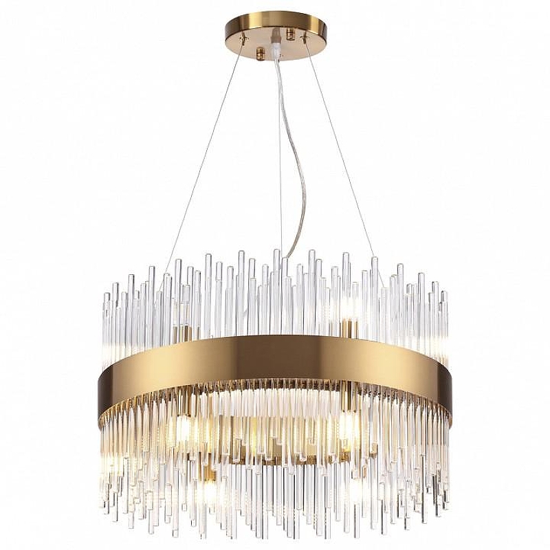 Подвесной светильник Odeon Light Focco 4722/12 цвет плафона/подвески Прозрачный, цвет арматуры Бронза