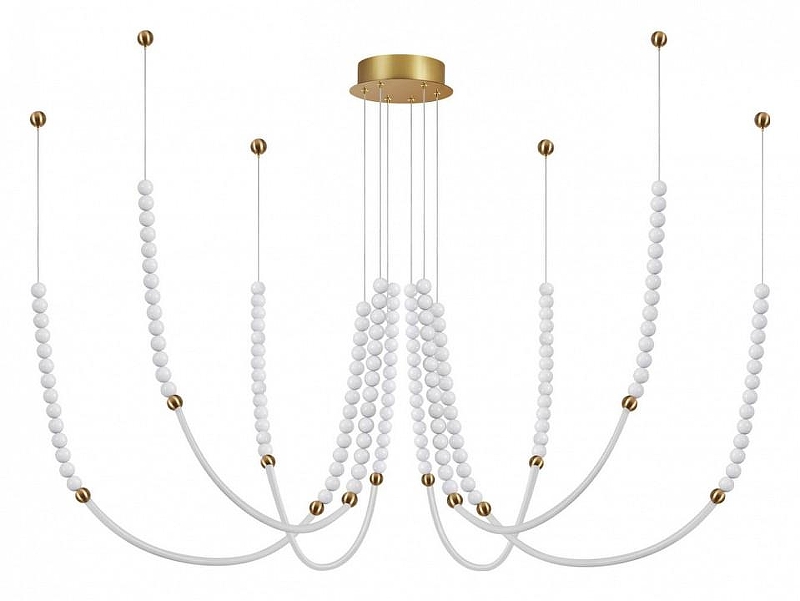 Подвесной светильник Odeon Light Monella 6639/70L цвет плафона/подвески Белый, цвет арматуры Бронза