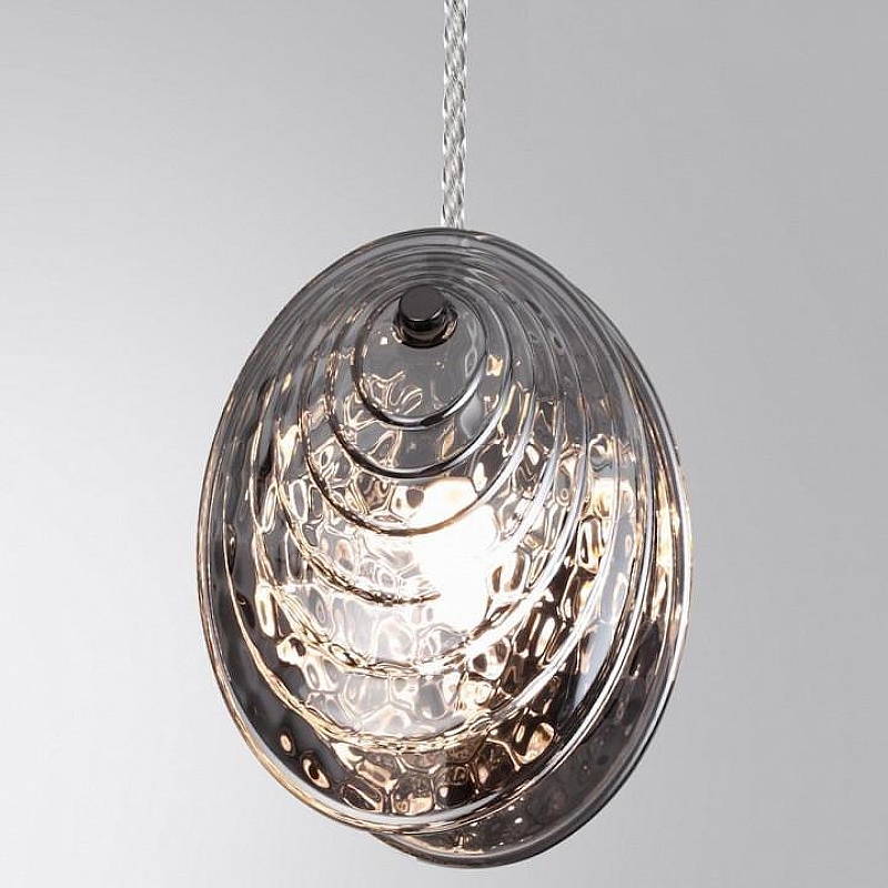 Подвесной светильник Odeon Light Mussels 5038/1A цвет плафона/подвески Светло-серый, цвет арматуры Черный