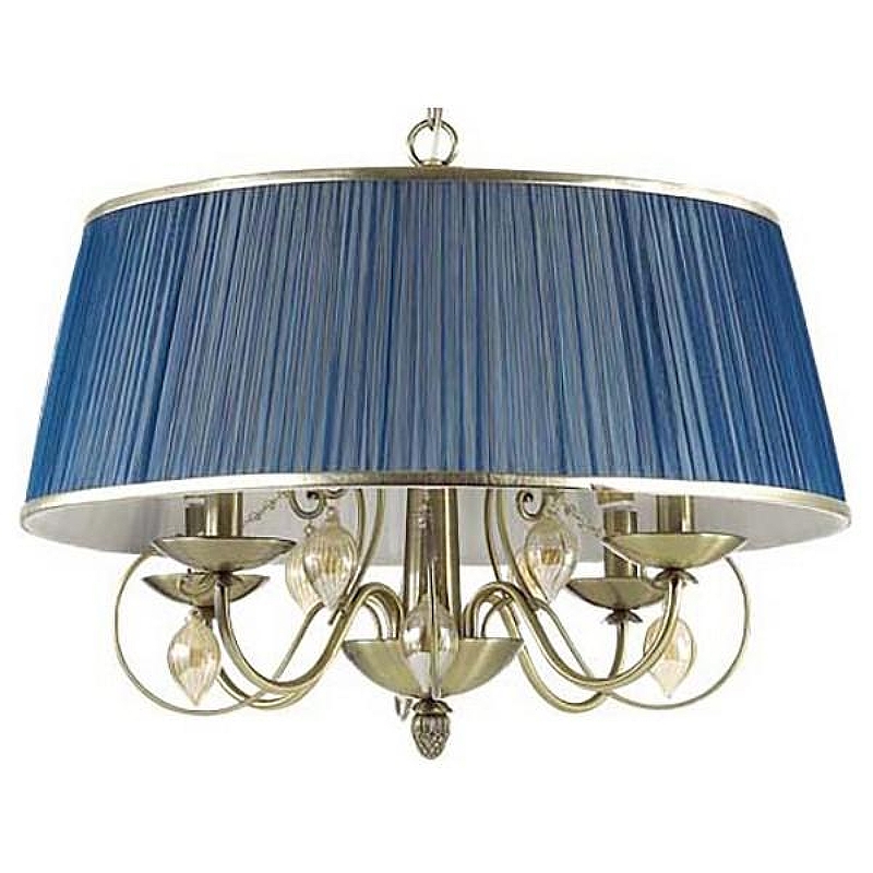 Подвесной светильник Odeon Light N1agara 3921/4 цвет плафона/подвески Синий, цвет арматуры Бронза