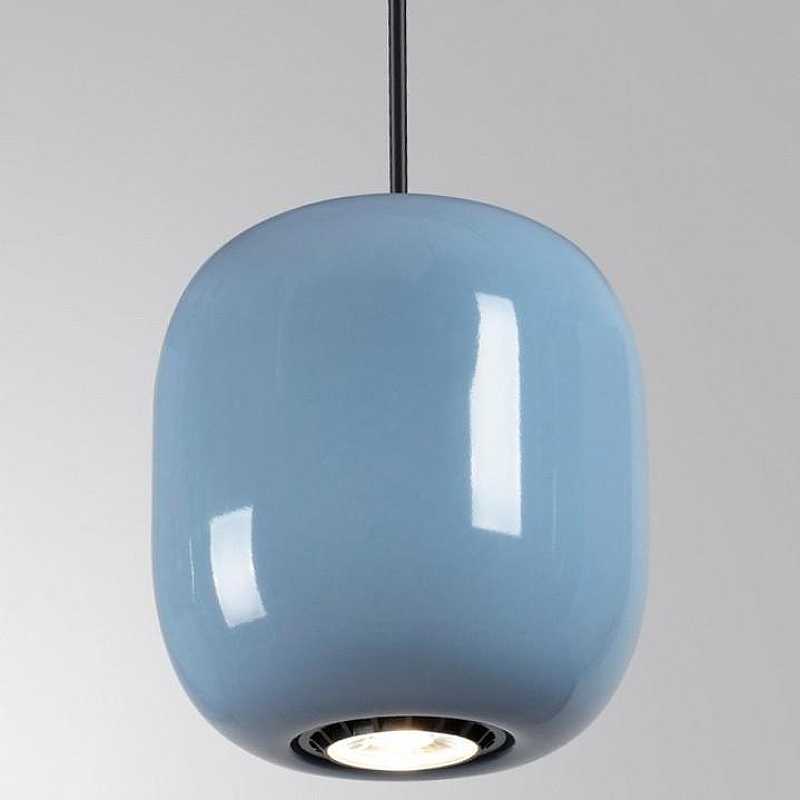 Подвесной светильник Odeon Light Ovali 5053/1B цвет плафона/подвески Голубой, цвет арматуры Черный
