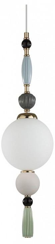 Подвесной светильник Odeon Light Palle 5405/1A цвет плафона/подвески Белый, Зеленый, цвет арматуры Зеленый, Золото, Коричневый