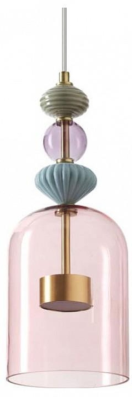 Подвесной светильник Odeon Light Palleta 5045/12L цвет плафона/подвески Розовый, цвет арматуры Бронза