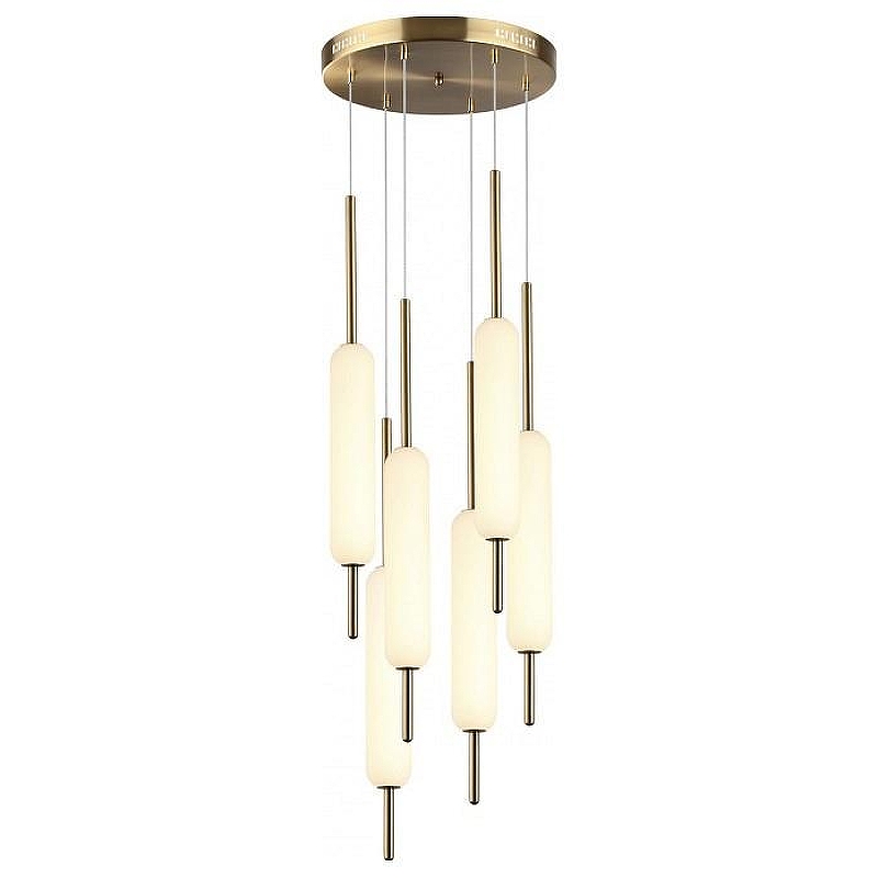 Подвесной светильник Odeon Light Reeds 4794/72L цвет плафона/подвески Белый, цвет арматуры Бронза