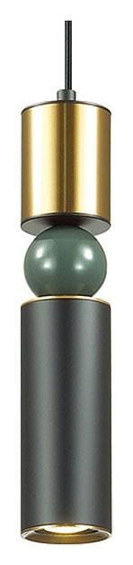 Подвесной светильник Odeon Light Sakra 4073/5L цвет плафона/подвески Зеленый, Золото, Черный, цвет арматуры Черный