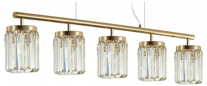 Подвесной светильник Odeon Light Vassa 4987/5 цвет плафона/подвески Прозрачный, цвет арматуры Золото