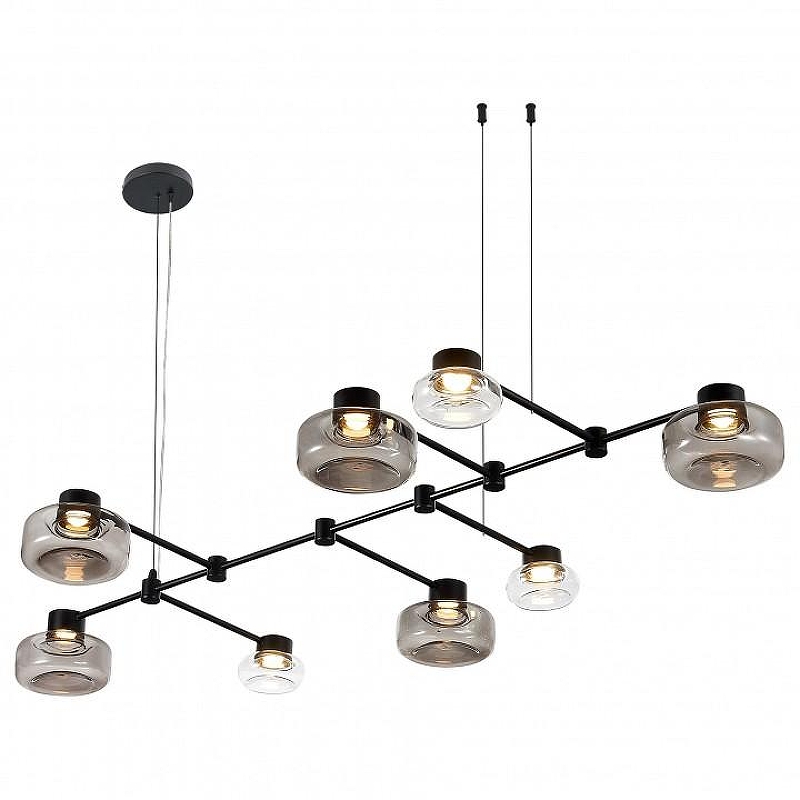 Подвесной светильник ST-Luce Vallo SL6005.403.08 цвет плафона/подвески Светло-серый, цвет арматуры Черный