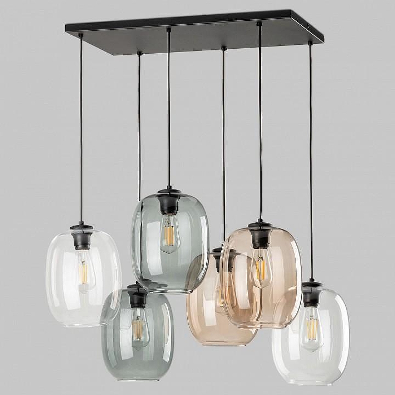 Подвесной светильник TK Lighting Elio 5974 Elio цвет плафона/подвески Бежевый, Прозрачный, Черный, цвет арматуры Черный