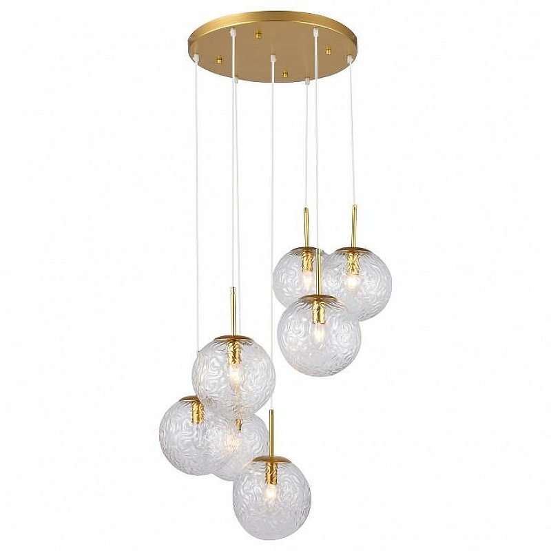 Подвесной светильник TopLight Alyse TL1215H-07TR цвет плафона/подвески Прозрачный, цвет арматуры Золото