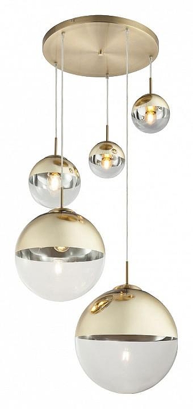 Подвесной светильник TopLight Glass TL1203H-05GD цвет плафона/подвески Золото, Прозрачный, цвет арматуры Золото