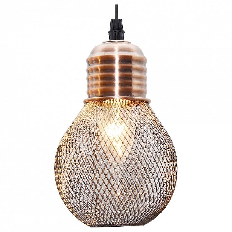 Подвесной светильник TopLight Grissell TL1155-1H цвет плафона/подвески Медь, Прозрачный, цвет арматуры Медь, Хром