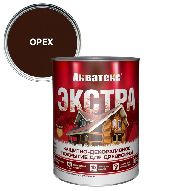 покрытие текстурное АКВАТЕКС Экстра 0,8 л орех, арт.18157
