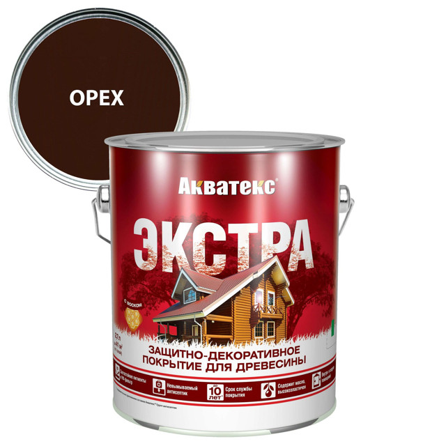 покрытие текстурное АКВАТЕКС Экстра 2,7 л орех, арт.18171