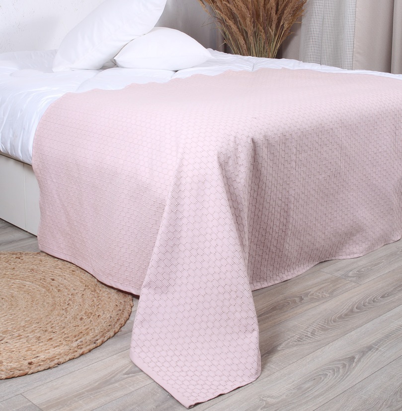 Покрывало Mona Liza Nature 150х200 см пудра вафля жаккард