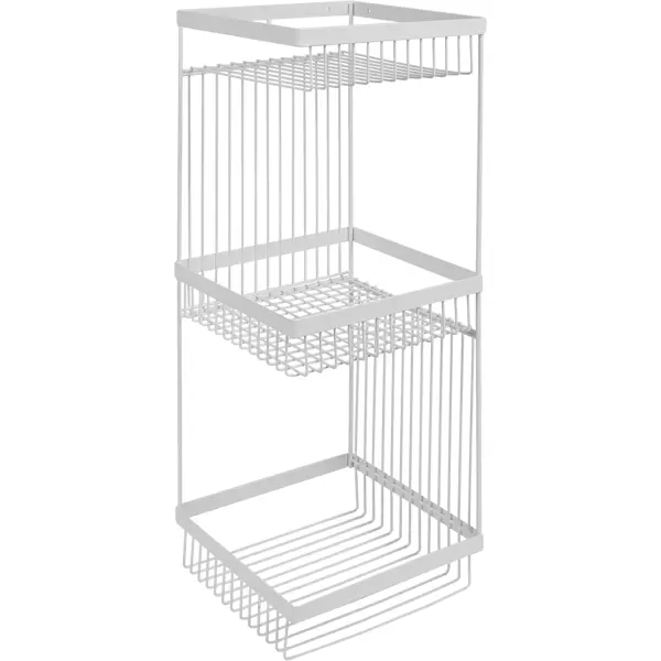 Полка для ванной Lemer Like трехъярусная прямая 20x20x52 см металл цвет белый