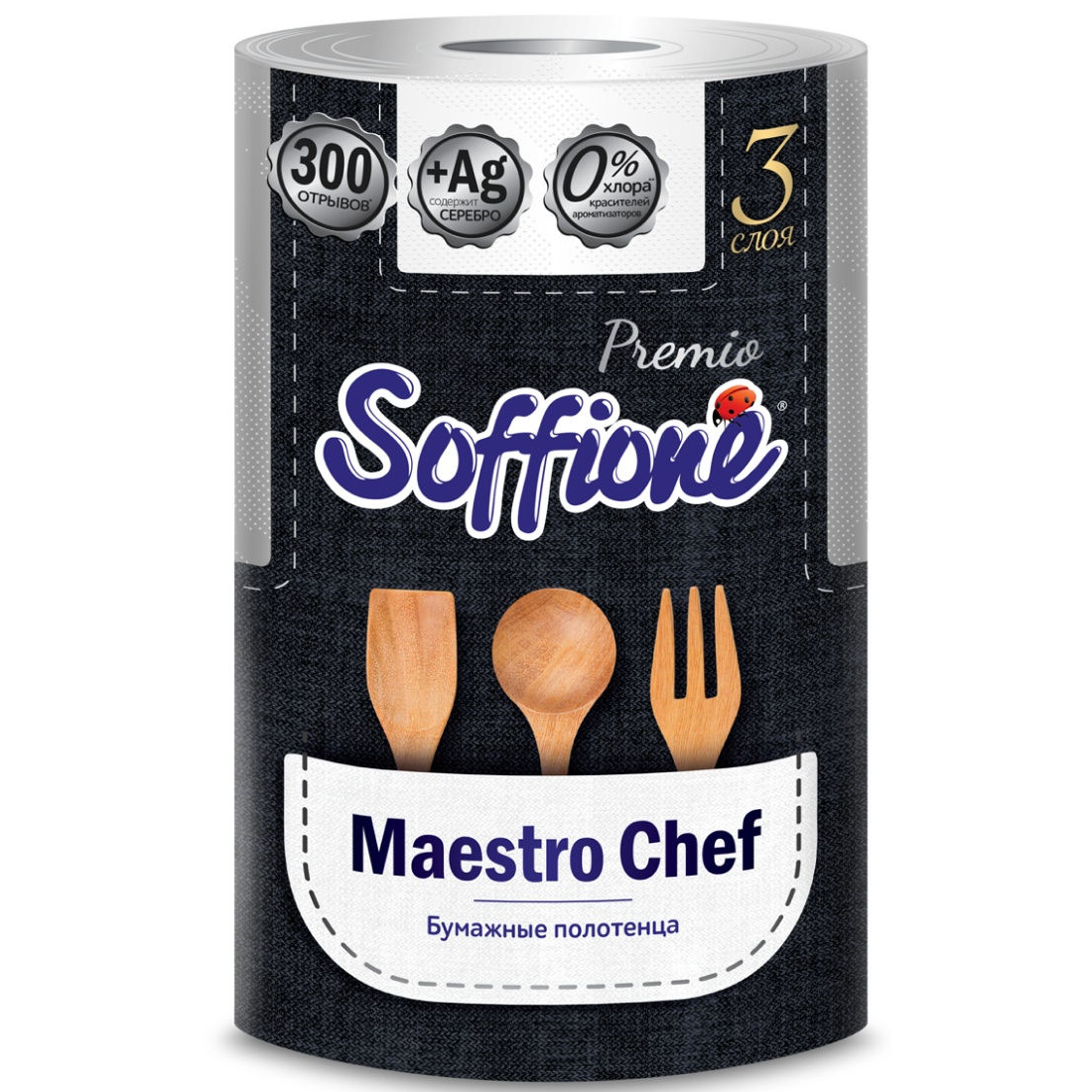 Полотенце бумажное Soffione Maestro Chief, 3 слоя, 1 рулон