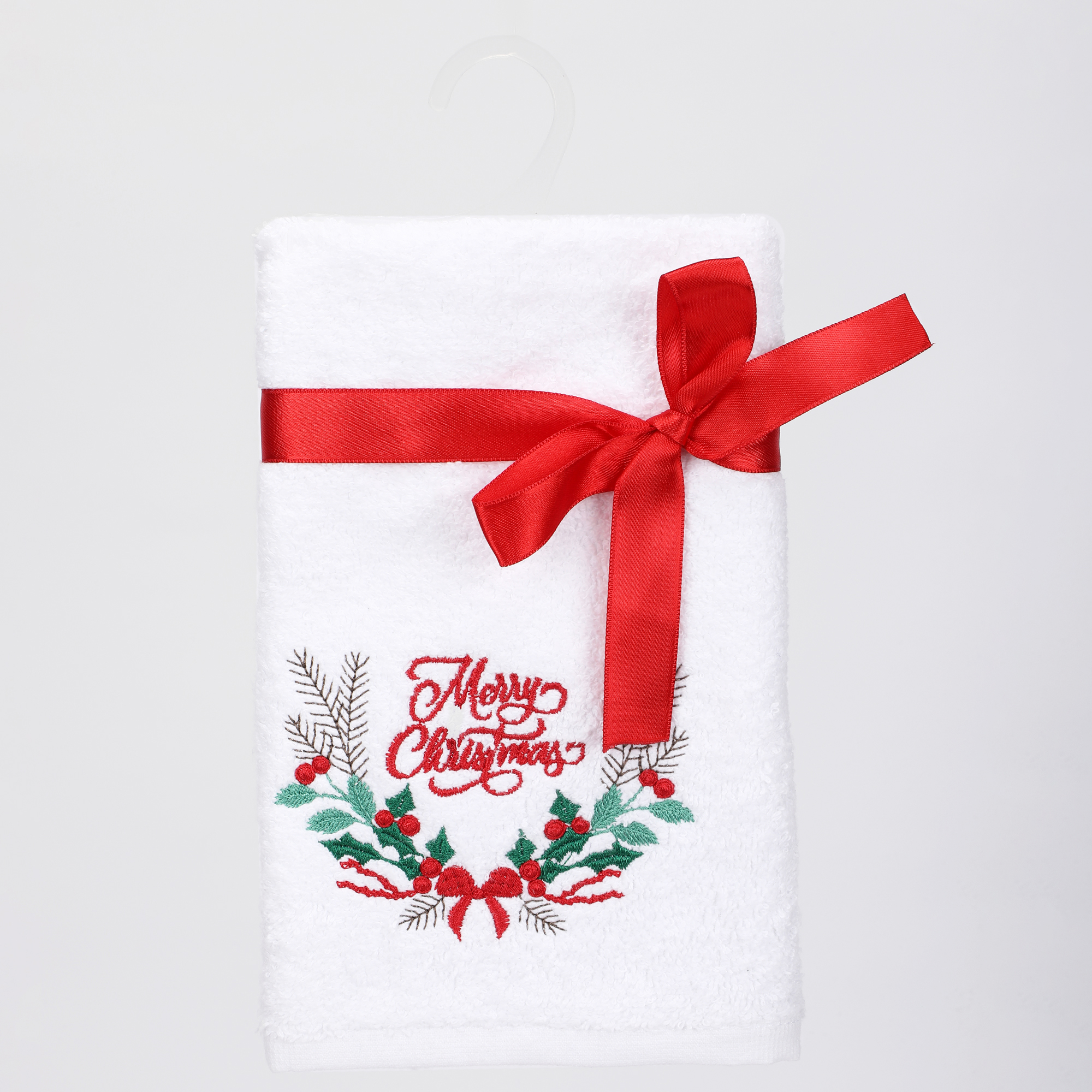 Полотенце Erteks Merry X-mas венок белый 40х70 см
