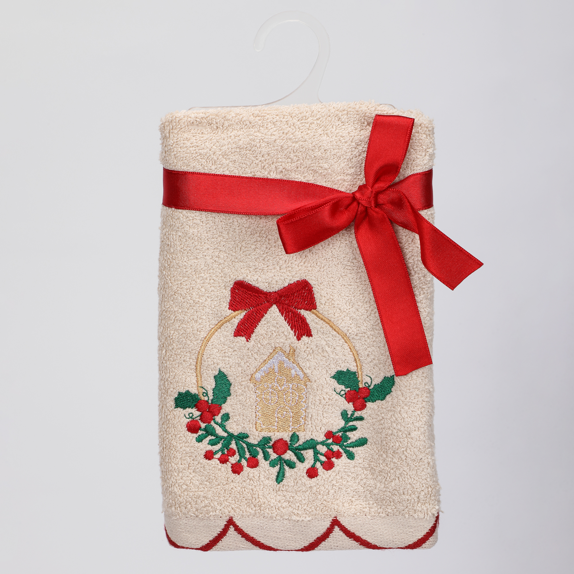 Полотенце Erteks X-mas омела бежевый 40х70 см