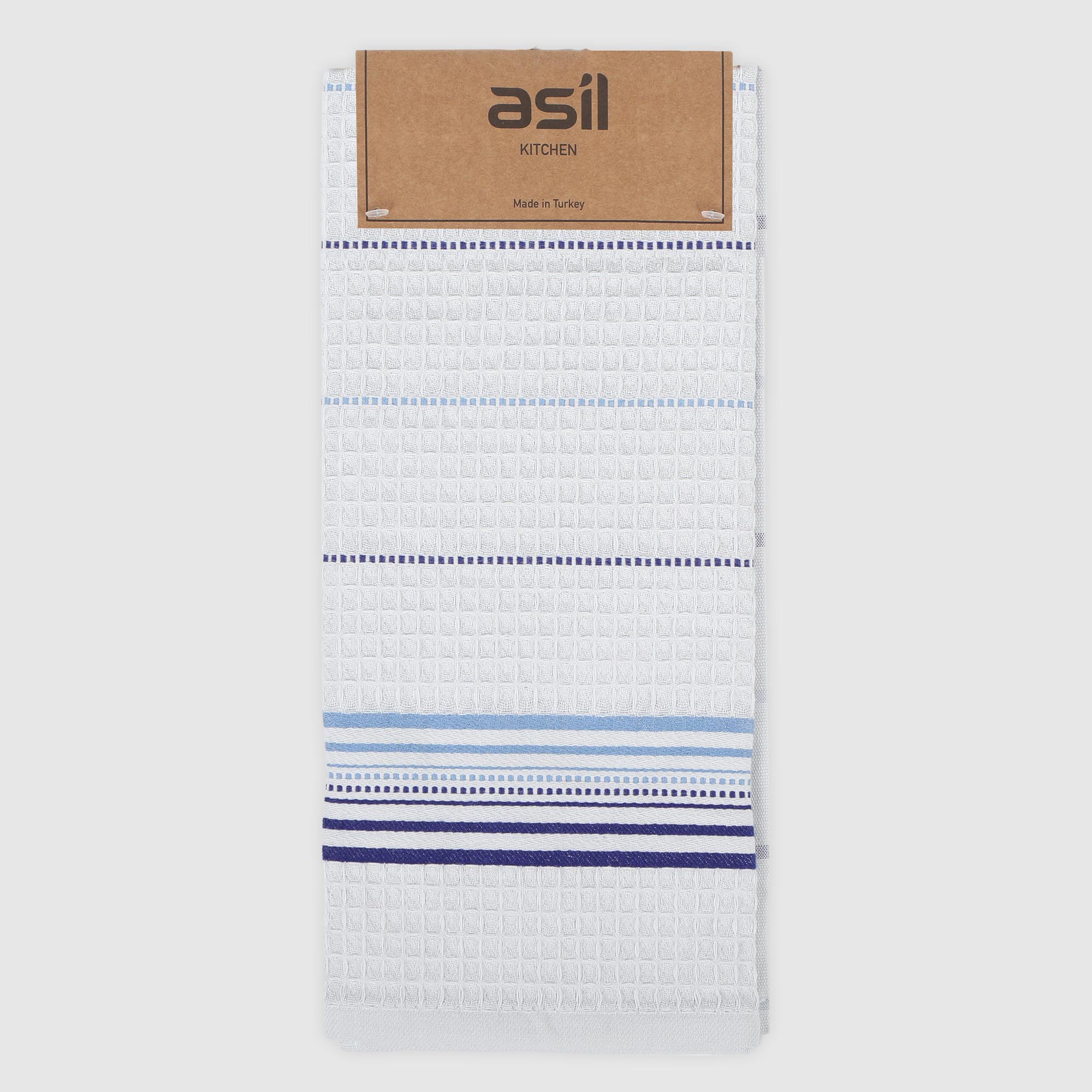 Полотенце кухонное Asil stripe вафля голубой 45х70 см