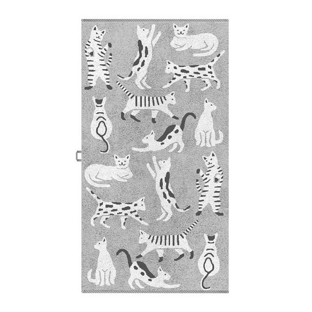 полотенце махр. CLEANELLY Котики 70х130см серое, арт.ПЦ-2602-7316,2