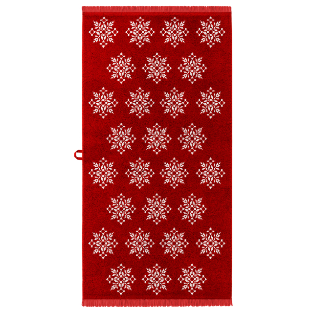 полотенце махр. CLEANELLY Снежный мотив 70х130см красное, арт.ПЦ-3502-7411,1