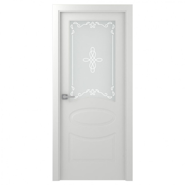 полотно дверное BELWOODDOORS Элина белое стекло 200х70см эмаль