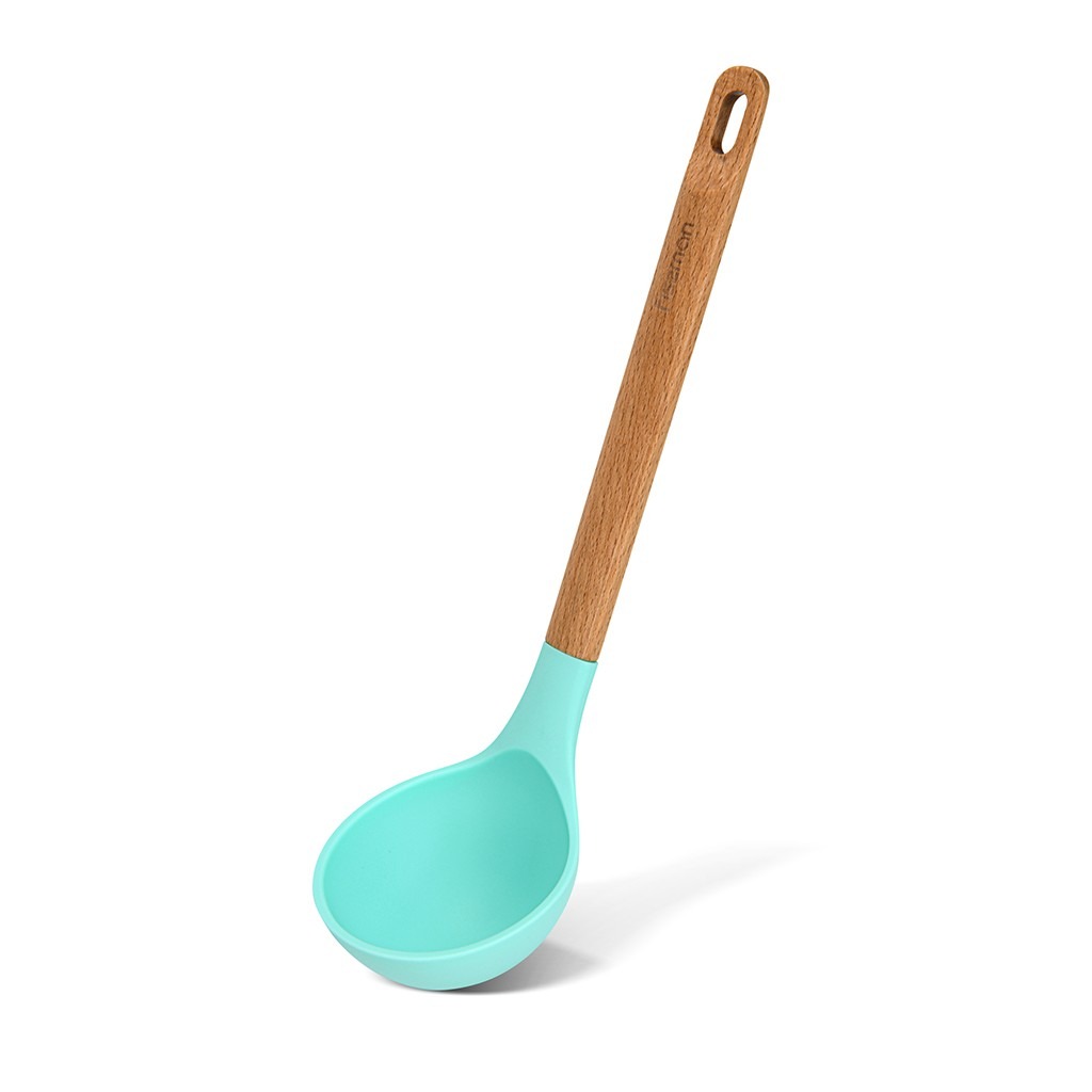 Половник Fissman Essential силиконовый с деревянной ручкой 31,5 см