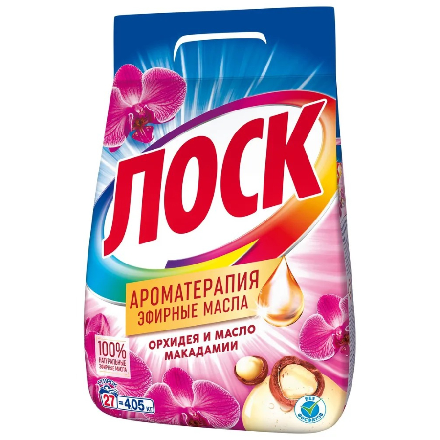 Порошок для стирки Лоск Ароматерапия Орхидея и масло макадамии 4,05 кг