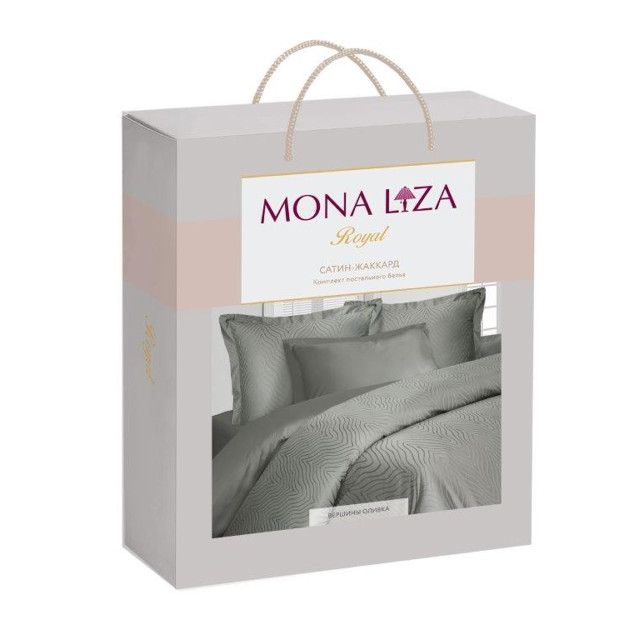 постельное белье евро MONA LIZA Королевский/Royal сатин-жаккард 4 нав.50х70 и 70х70см олива, арт.543