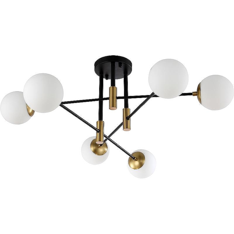 Потолочный светильник Crystal Lux Fidel PL6 Black цвет плафона/подвески Белый, цвет арматуры Черный, Бронза