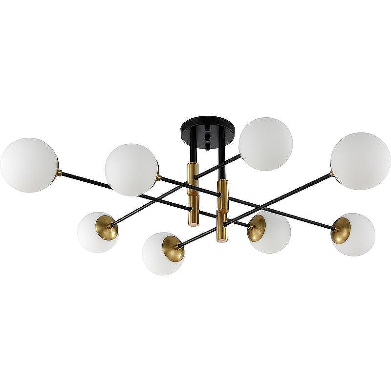 Потолочный светильник Crystal Lux Fidel PL8 Black цвет плафона/подвески Белый, цвет арматуры Черный, Бронза