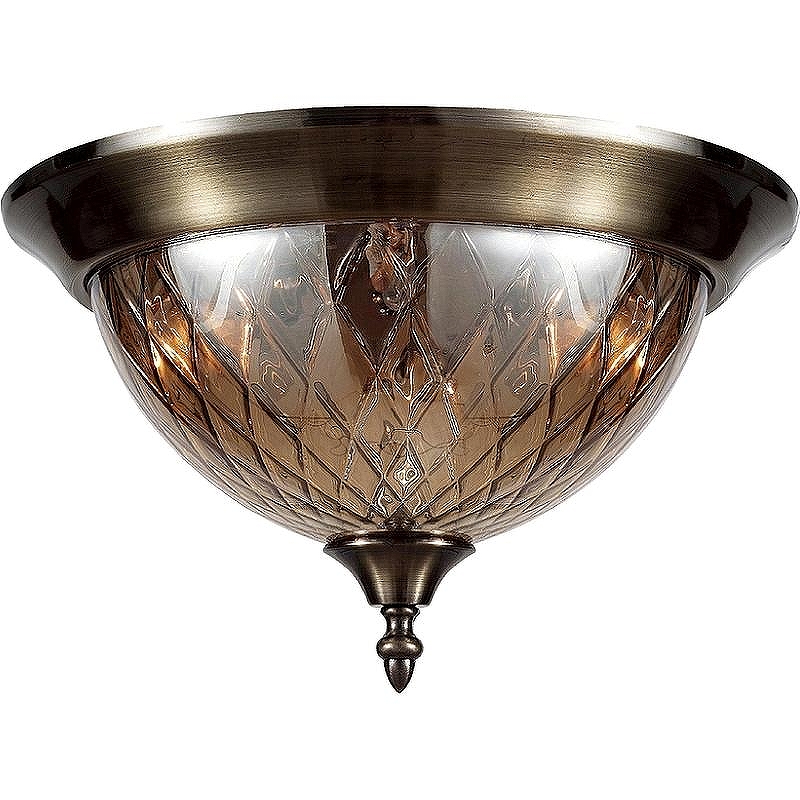 Потолочный светильник Crystal Lux Nuovo PL3 Bronze цвет плафона/подвески Прозрачный, Коричневый, цвет арматуры Бронза