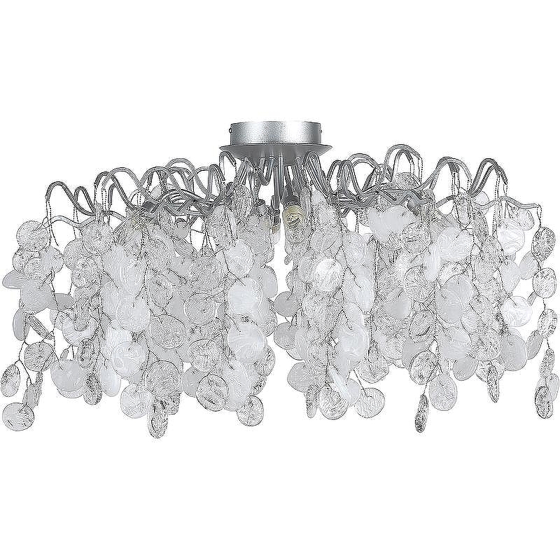 Потолочный светильник Crystal Lux Tenerife PL8 Silver цвет плафона/подвески Белый, Прозрачный, цвет арматуры Серебро
