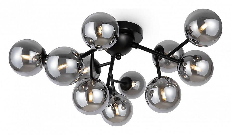 Потолочный светильник Maytoni Modern Dallas MOD545CL-12B цвет плафона/подвески Прозрачный, Черный, цвет арматуры Черный