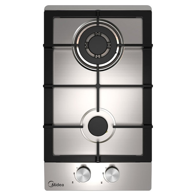 поверхность газовая MIDEA MG3205TX 2 конфорки нержавеющая сталь/чугун металл