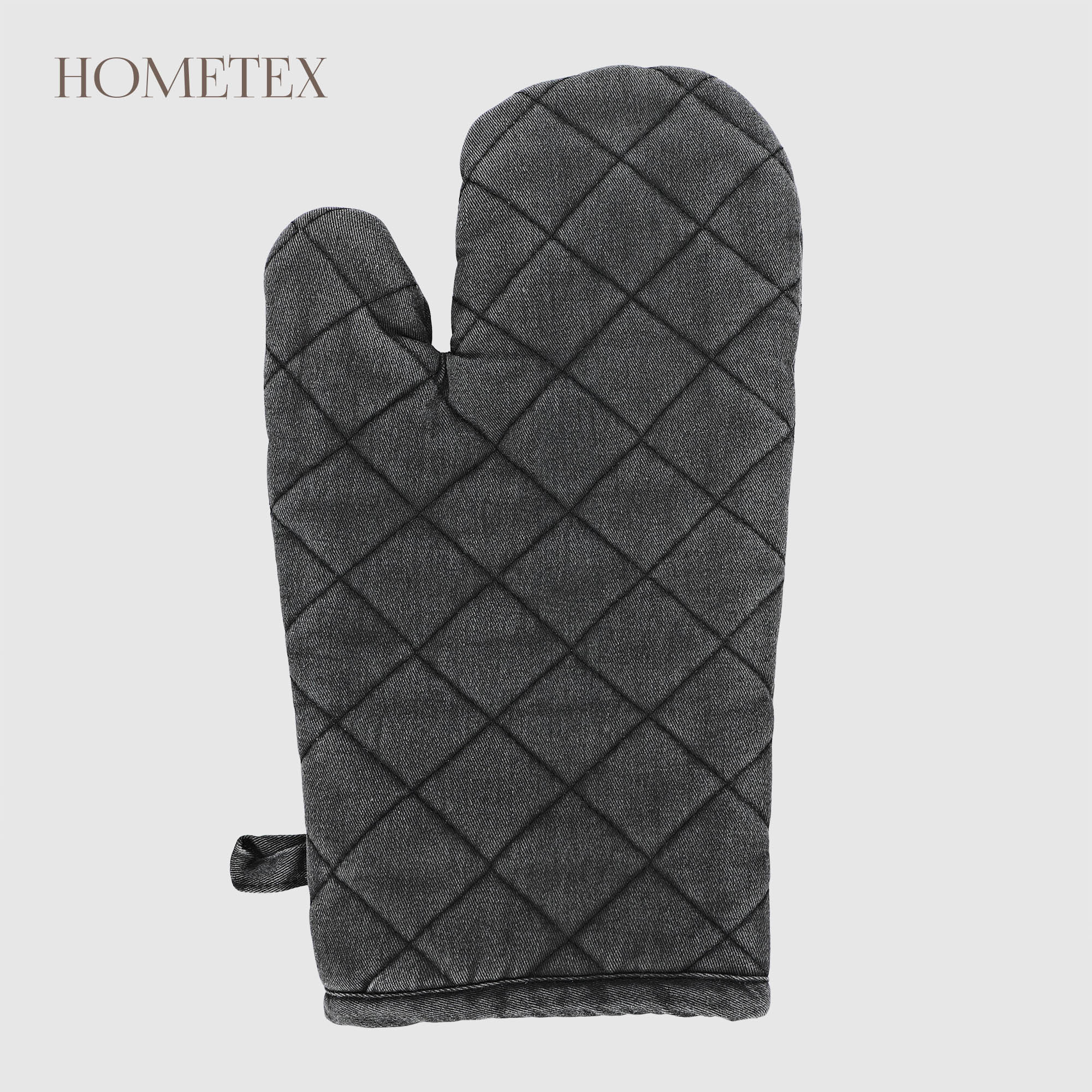 Прихватка-рукавица Hometex черная джерси 18x32 см
