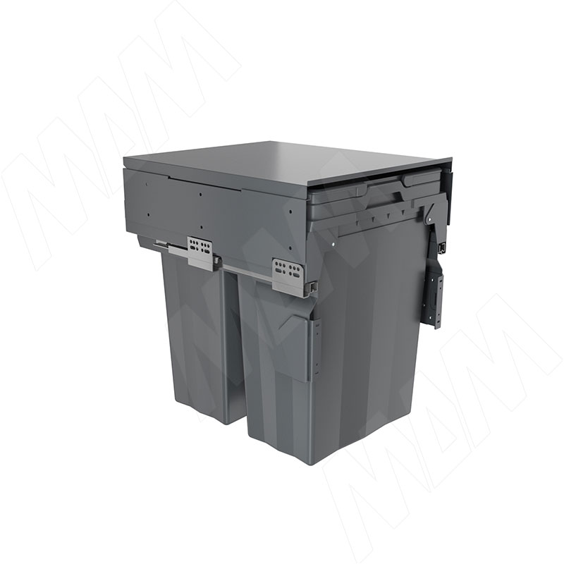 PROBOX F45 Система сортировки и хранения, 2 емкости (2x33), креп. фасада, полн.выдв., плавн.закр., крышка-полка, графит (MBN452-66DGMID)