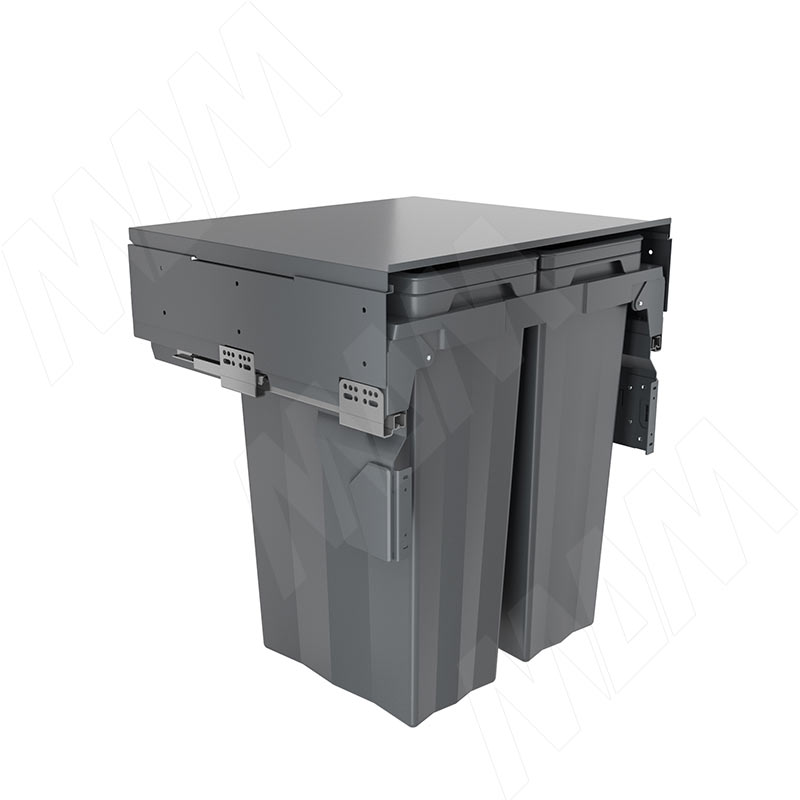 PROBOX F60 Система сортировки и хранения, 2 емкости (2x37), креп. фасада, полн.выдв., плавн.закр., крышка-полка, графит (MBN602-74DGMID)