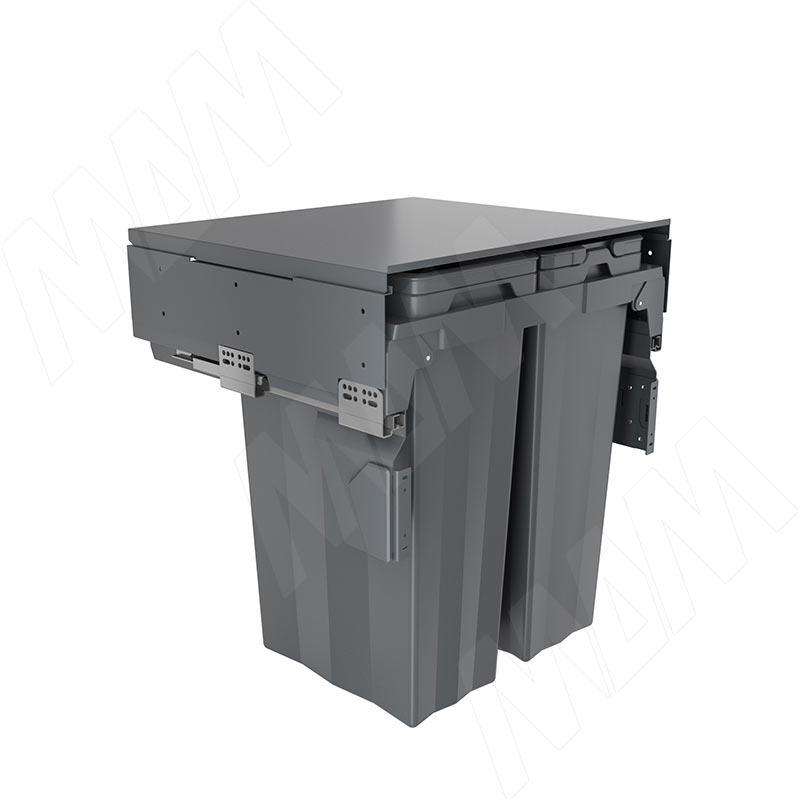 PROBOX F60 Система сортировки и хранения, 3 емкости (2x16+1x37), креп. фасада, полн.выдв., плавн.закр., крышка-полка, графит (MBN603-69DGMID)