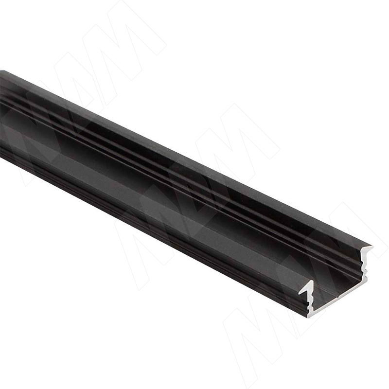 Профиль FM1, врезной, черный, 20х7,5мм, L-6100 (LSP-FM1-ALU-6.1-BL)