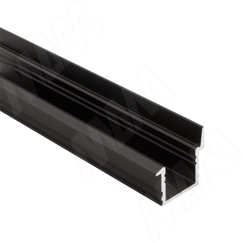 Профиль FM6, врезной со шторкой, черный, 20х19мм, L-2000 (LSP-FM6-ALU-2000-BL)