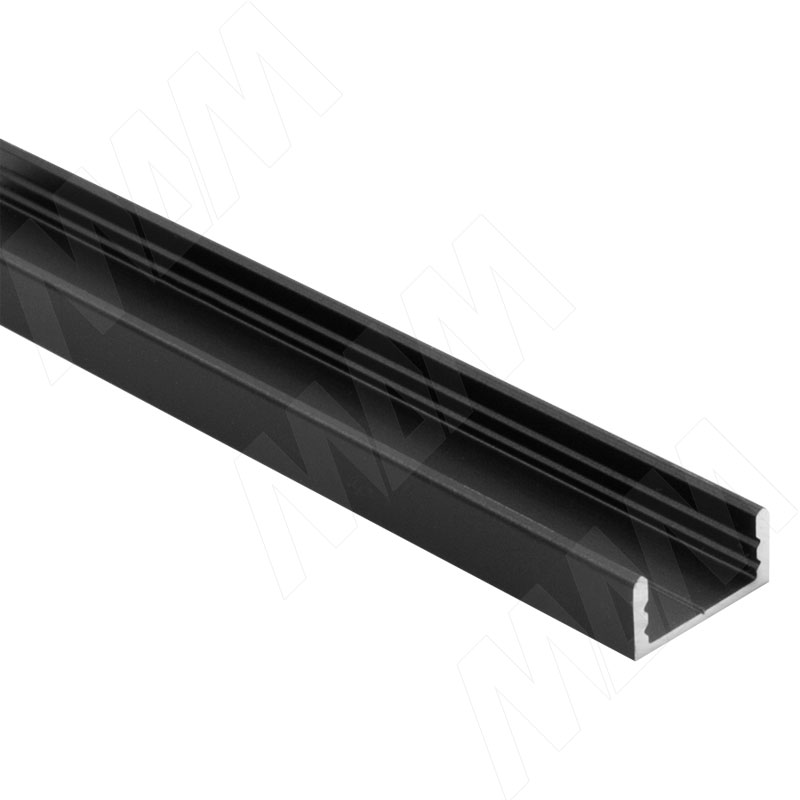 Профиль SM1, накладной, черный, 16х7,5мм, L-3000 (LSP-SM1-ALU-3-BL)